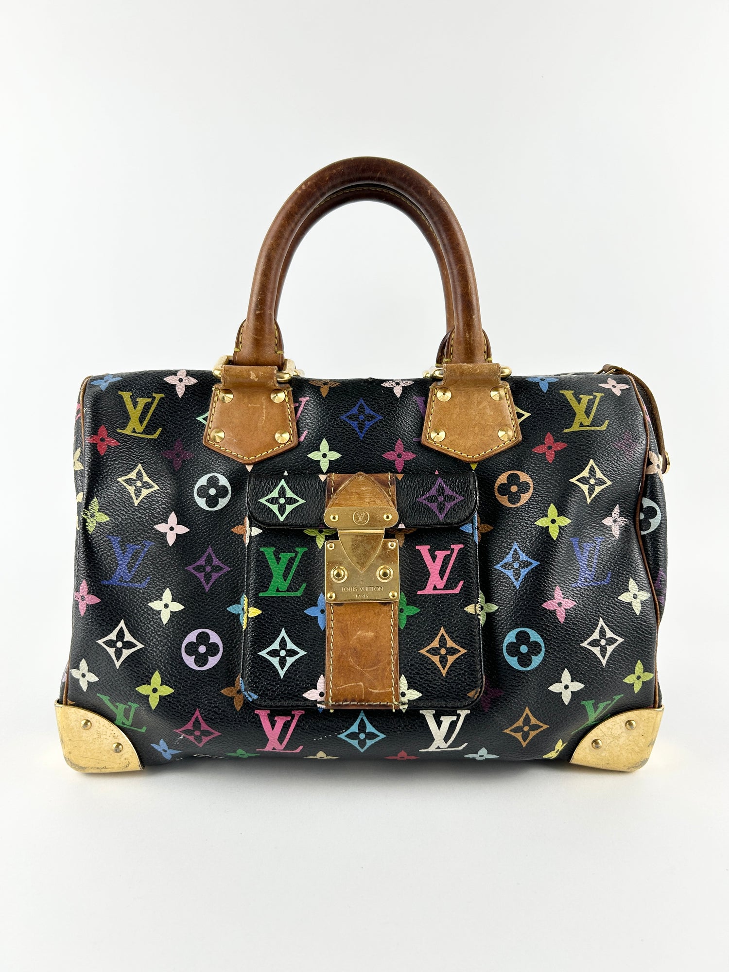 Vintage Louis Vuitton Takashi Murakami Speedy 30 Handbag (Black)