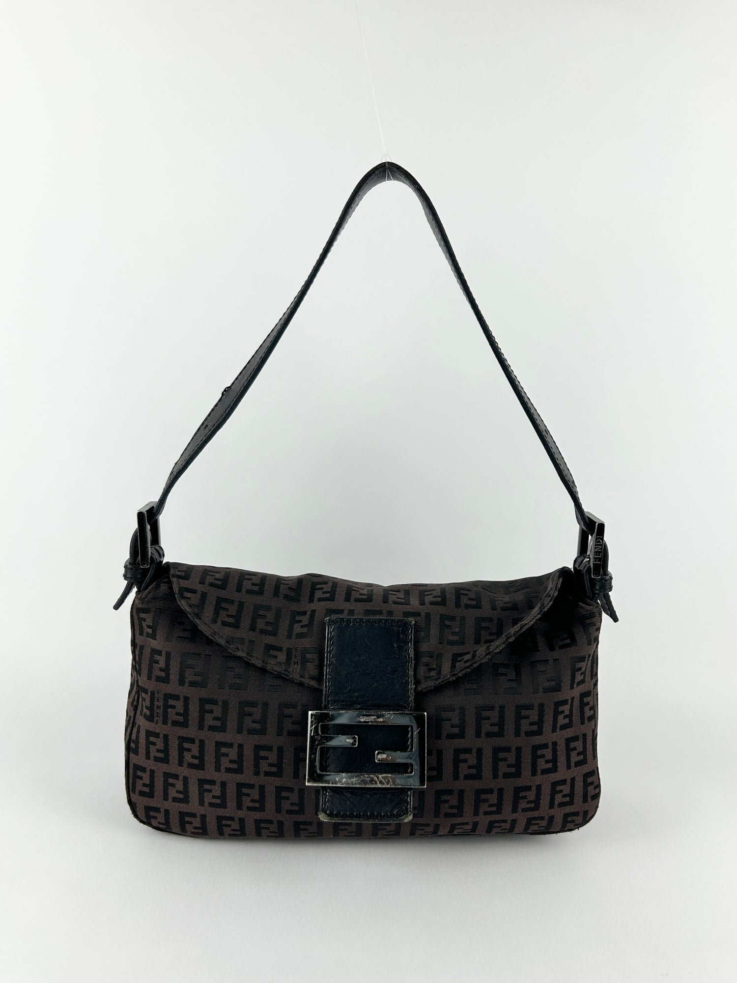 Vintage Fendi Zucca Baguette Shoulder Bag