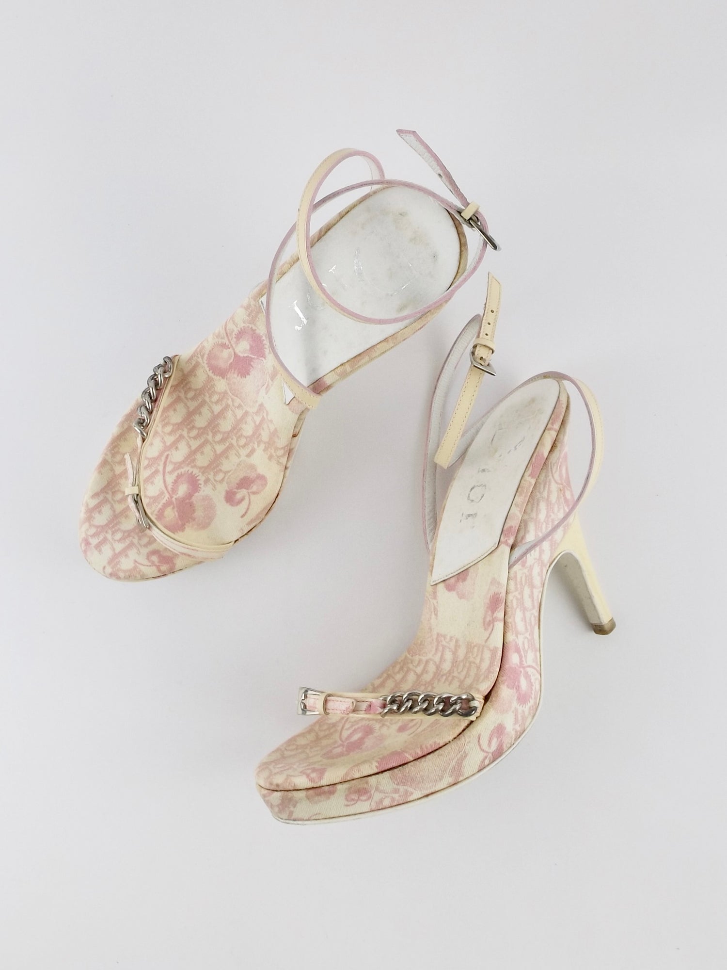 Vintage Christian Dior Pink Monogram Blossom Heels