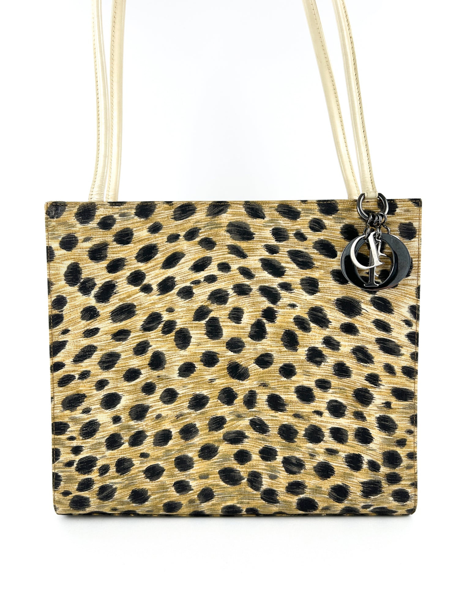 Christian Dior Leopard Print Canvas Tote Bag