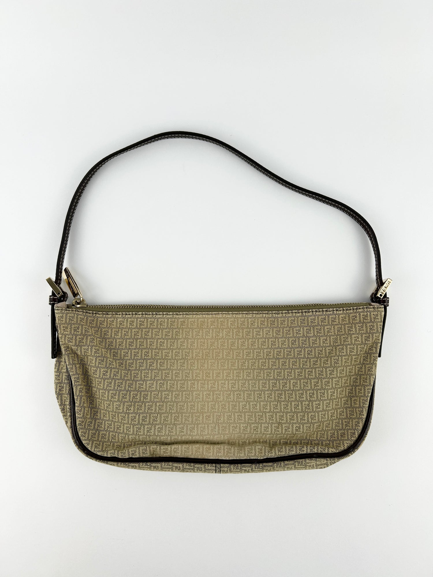 Vintage Fendi Zucca Mini FF Croissant Shoulder Bag