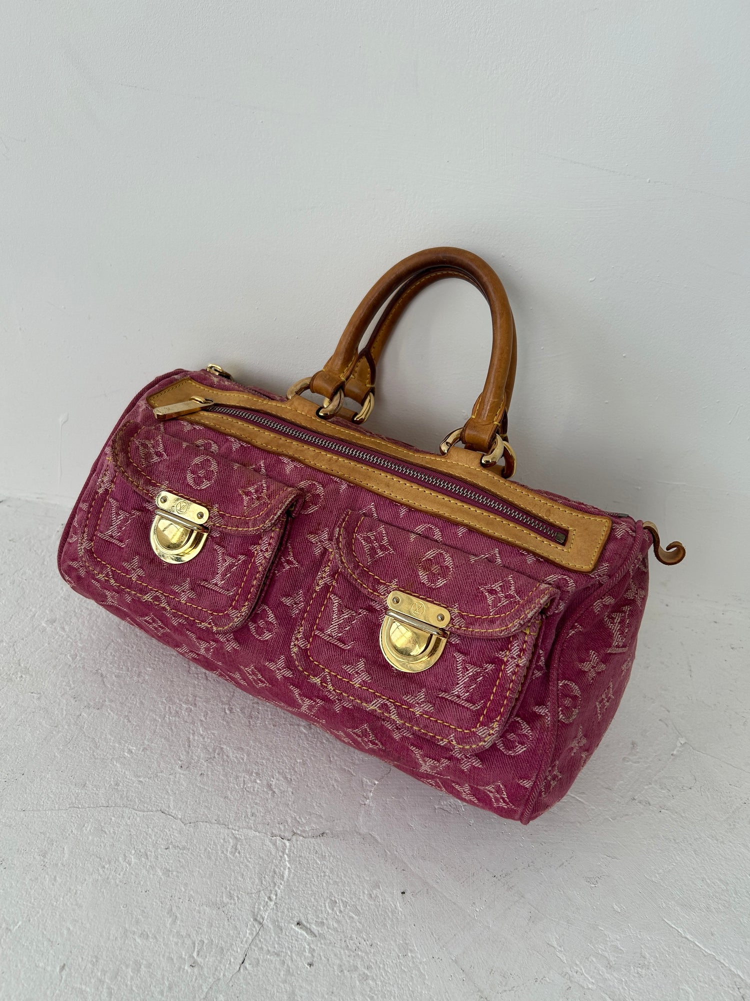 Vintage Louis Vuitton Denim Pink Neo Speedy Handbag (2006)