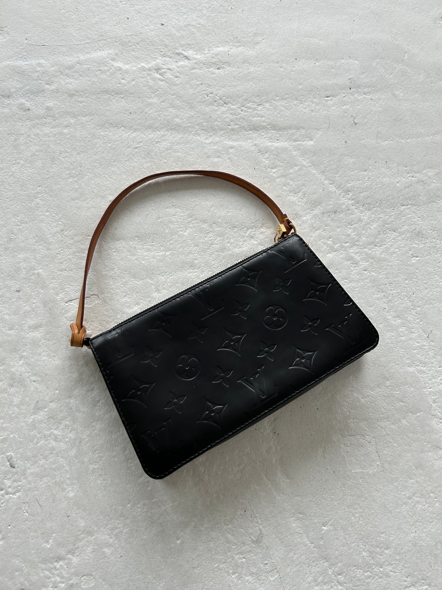 Vintage Louis Vuitton Vernis Black Lexington Handbag (repainted) (1999)