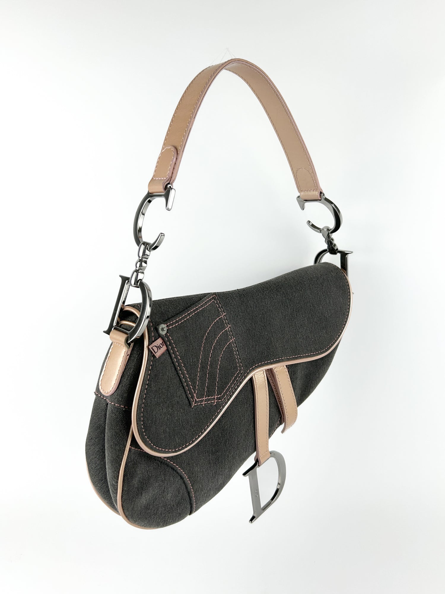 Vintage Christian Dior Denim Saddle Shoulder Bag (2003)