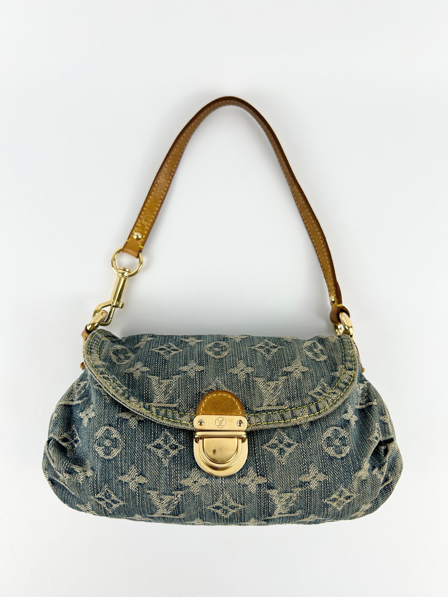 Louis Vuitton Monogram Mini Denim Pleaty Shoulder Bag (2006)