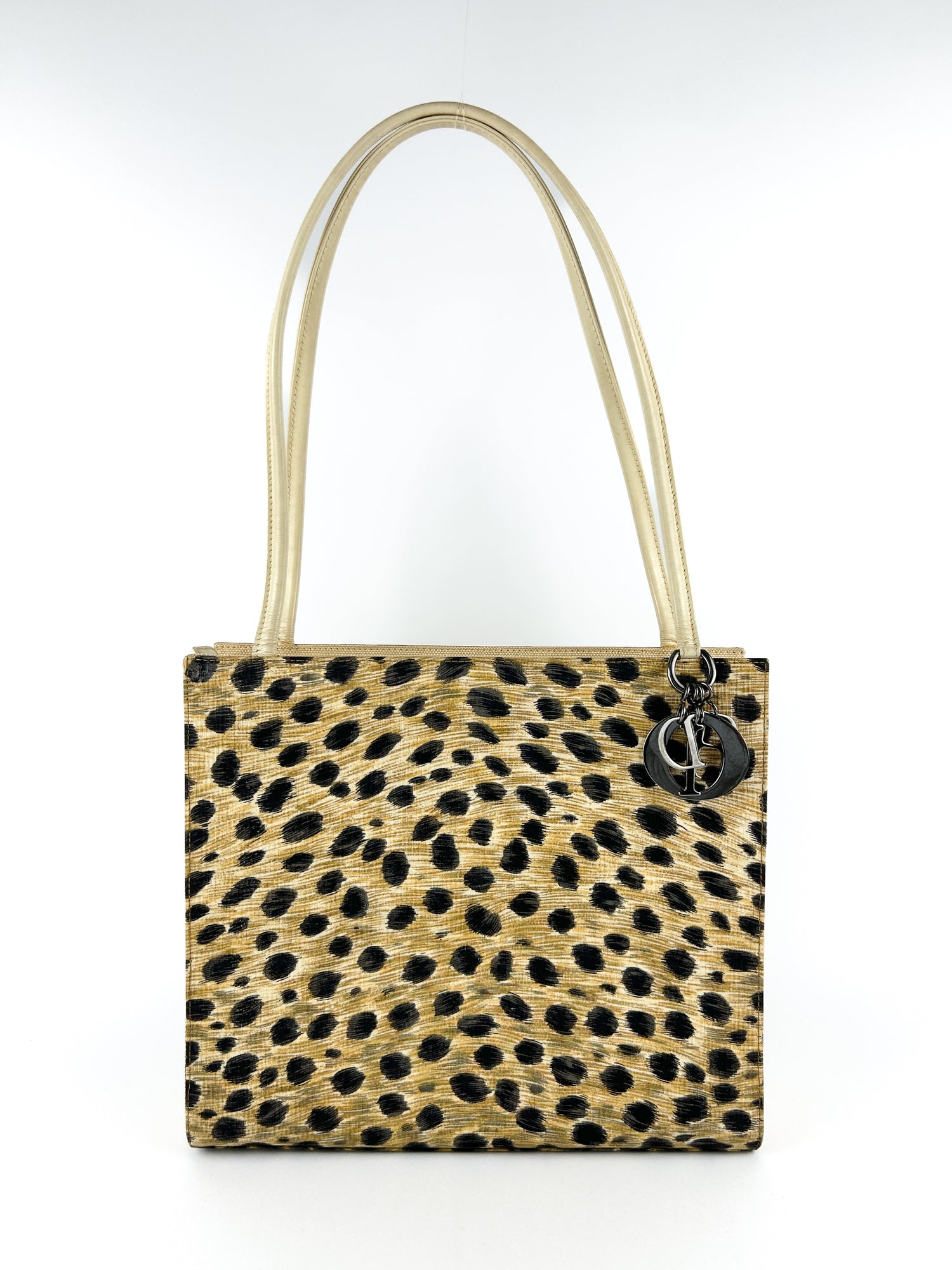 Christian Dior Leopard Print Canvas Tote Bag