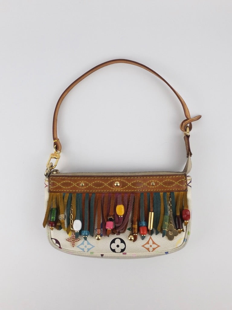 Vintage Louis Vuitton Takashi Murakami Fringe Mini Pochette Bag - RARE