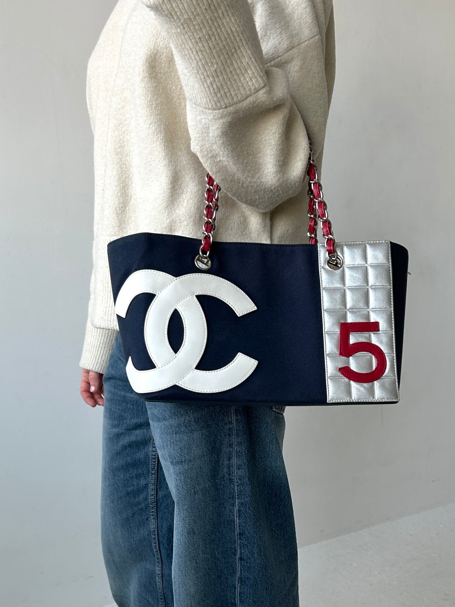 Vintage Chanel No.5 Chocolate Bar Tote Bag