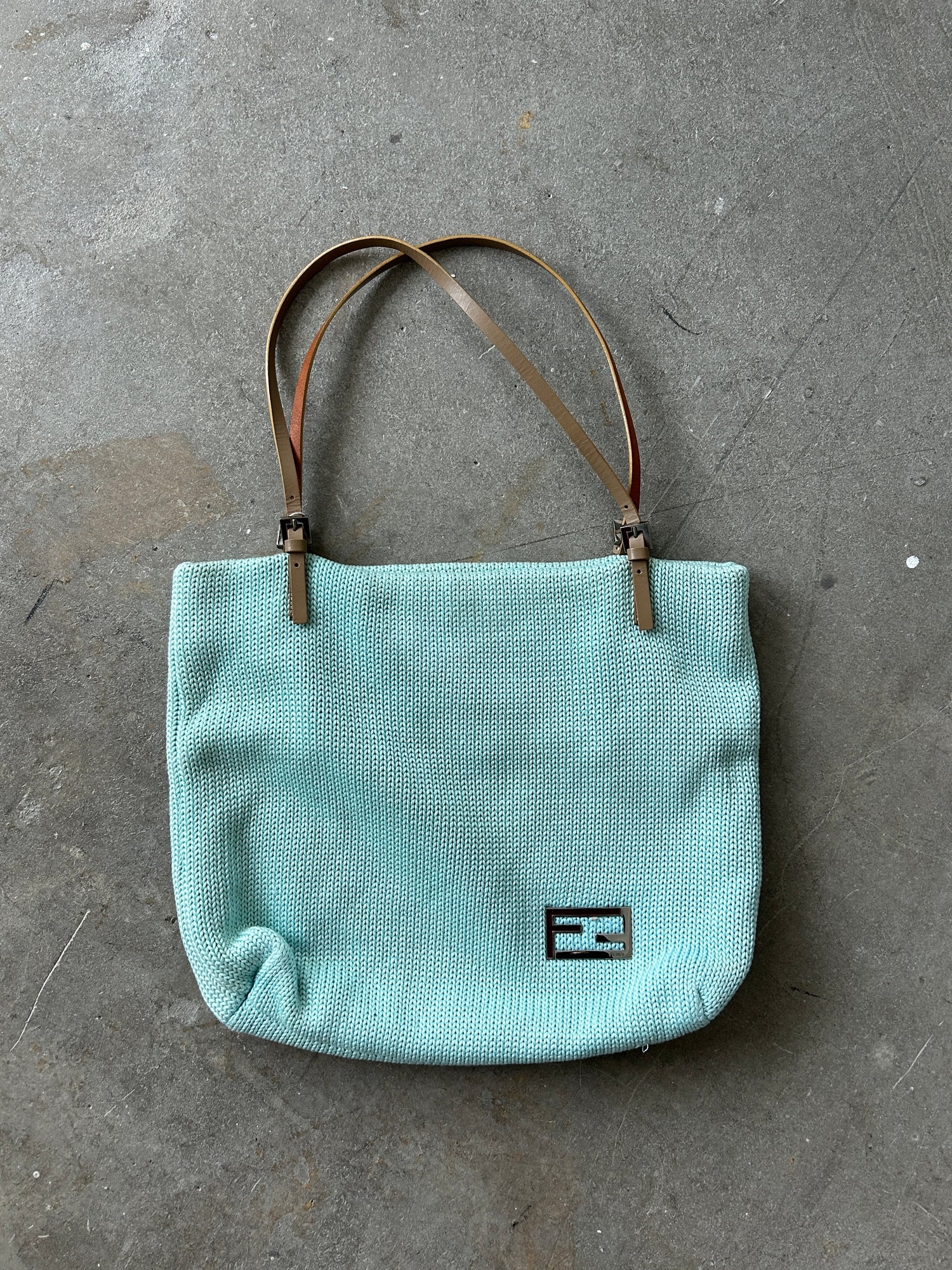 Vintage Fendi FF Knit Tote Bag