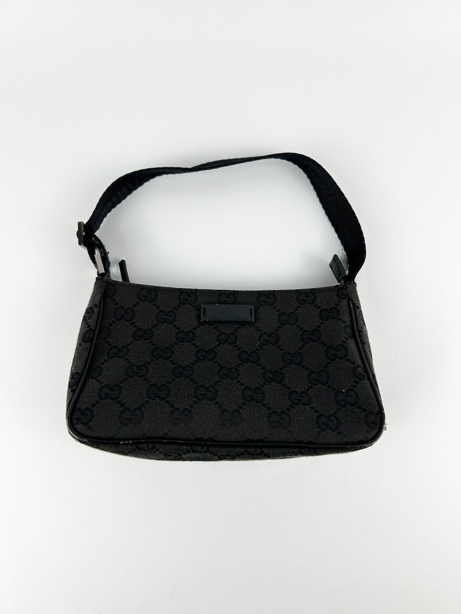 Vintage Gucci Monogram Black Shoulder Bag