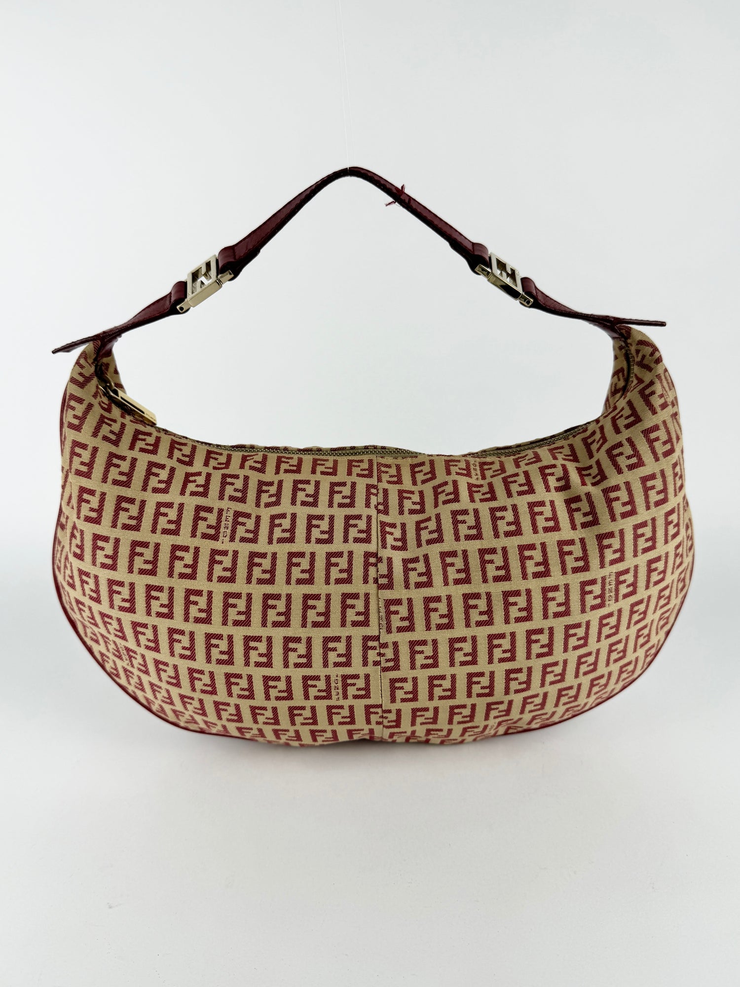 Vintage Fendi Zucca Croissant Shoulder Bag