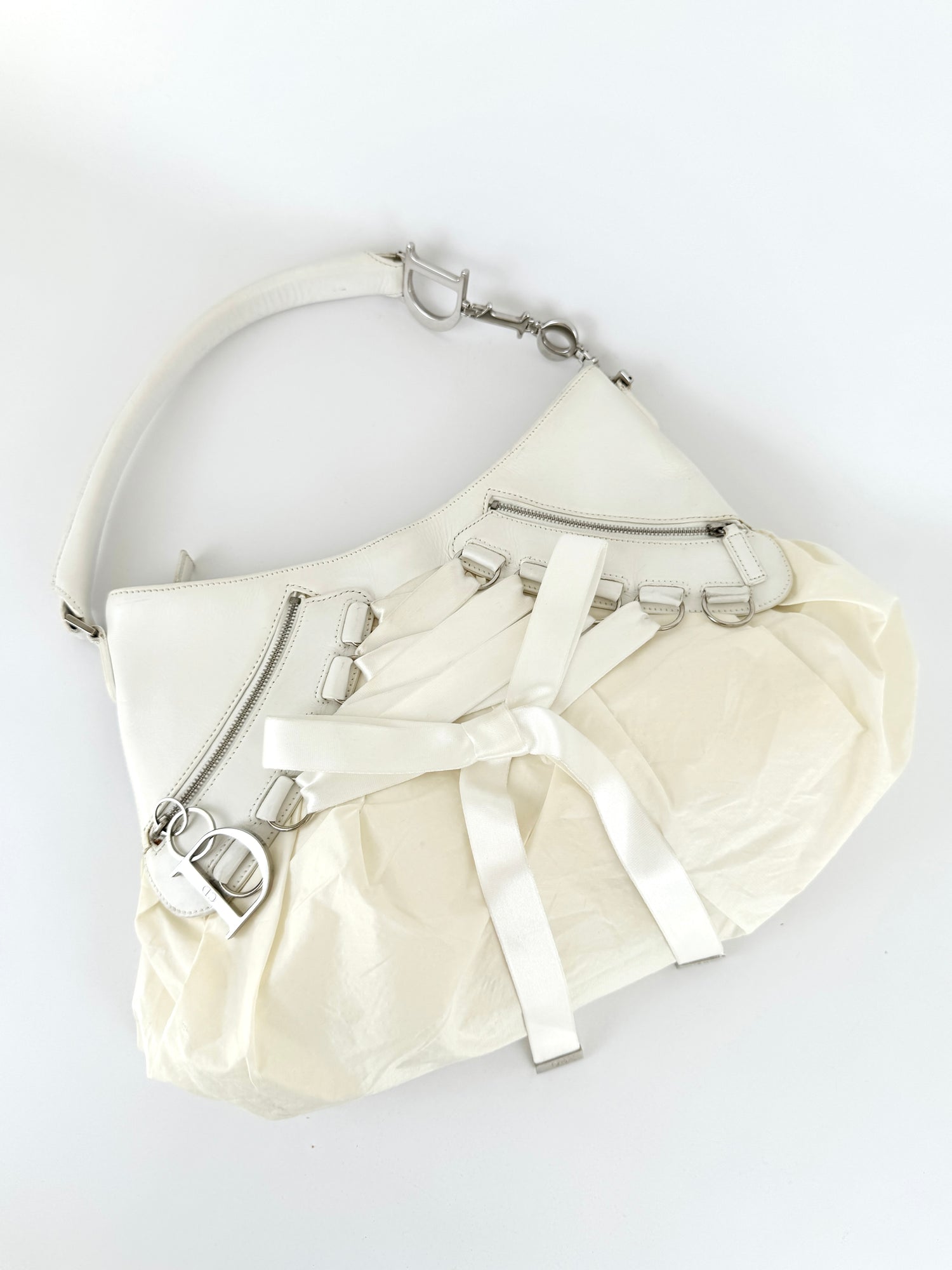 Vintage Christian Dior ‘Ballet Corset’ White Shoulder Bag RARE