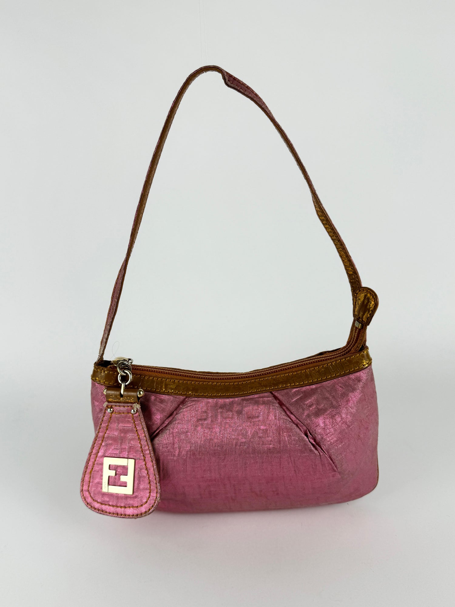 Vintage Fendi Zucca Metallic Shoulder Bag