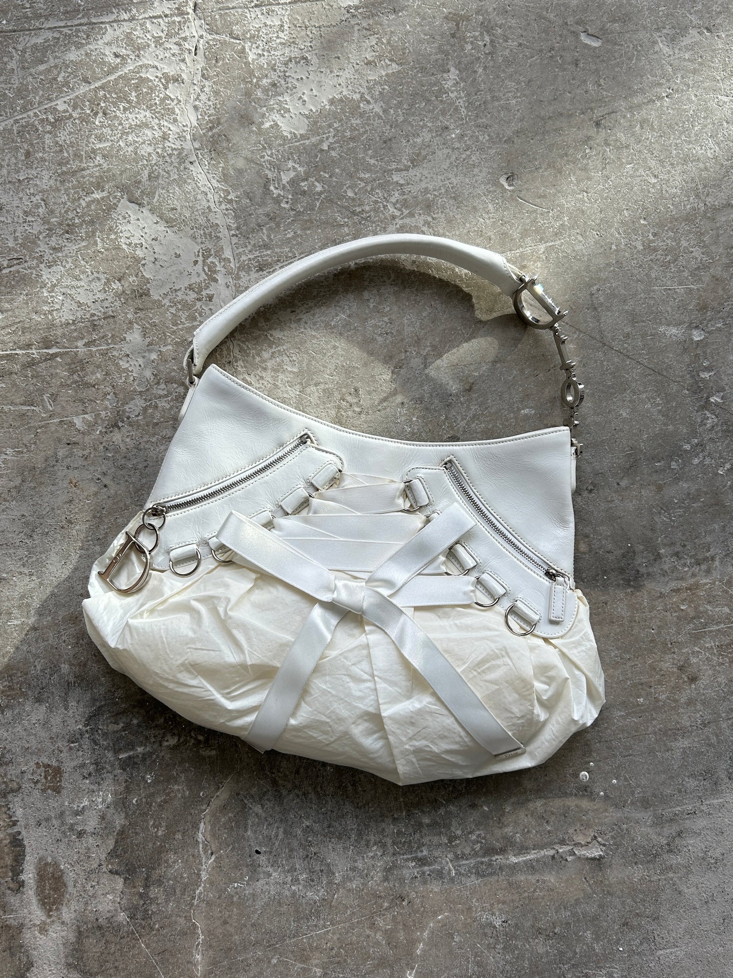 Vintage Christian Dior ‘Ballet Corset’ White Shoulder Bag RARE