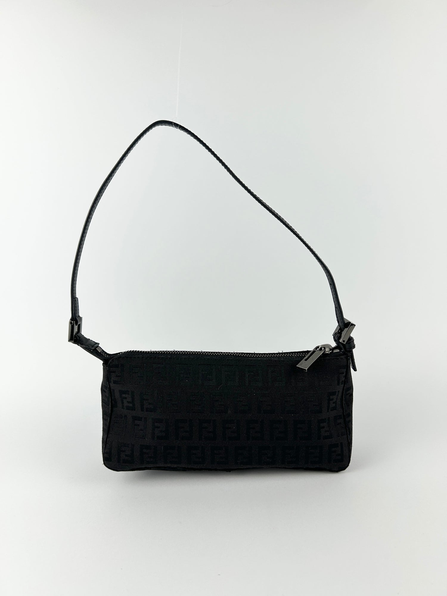 Vintage Fendi Zucca Black Shoulder Bag