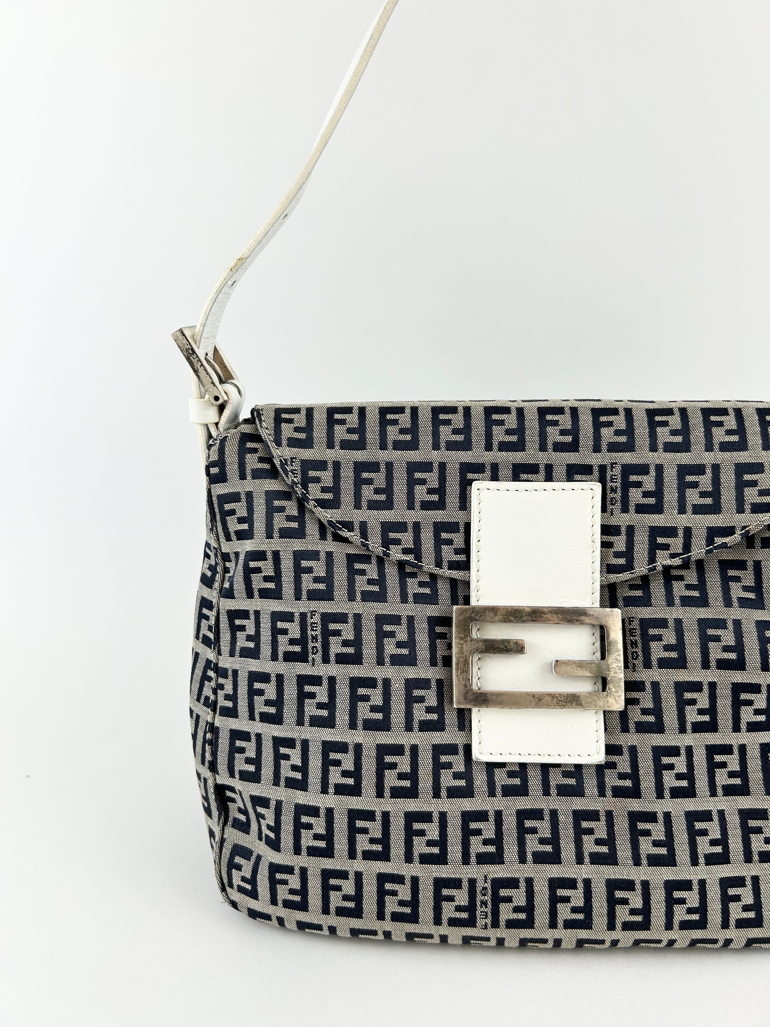 Vintage Fendi Zucca Mamma Baguette Shoulder Bag