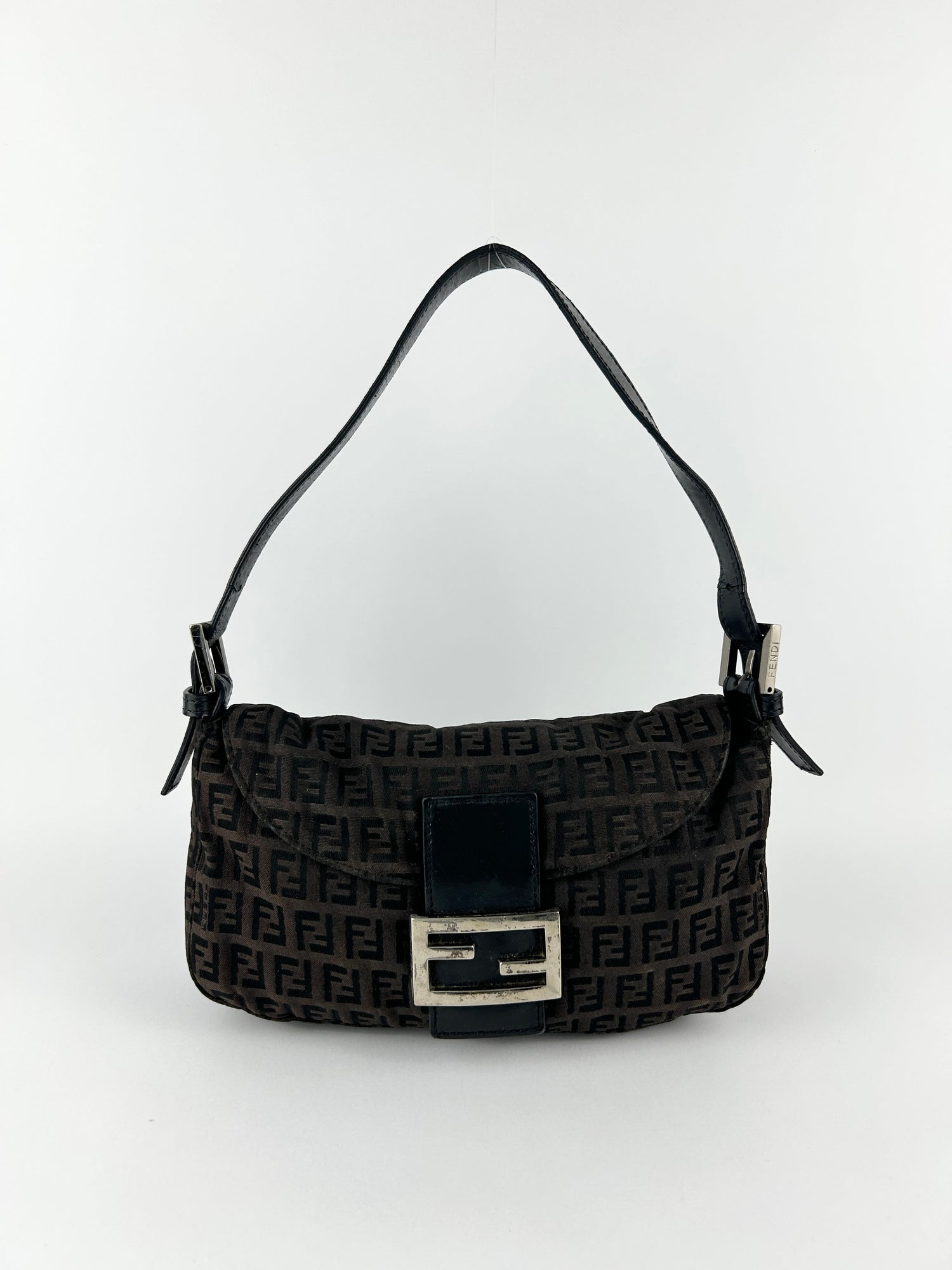 Vintage Fendi Zucca Baguette Shoulder Bag