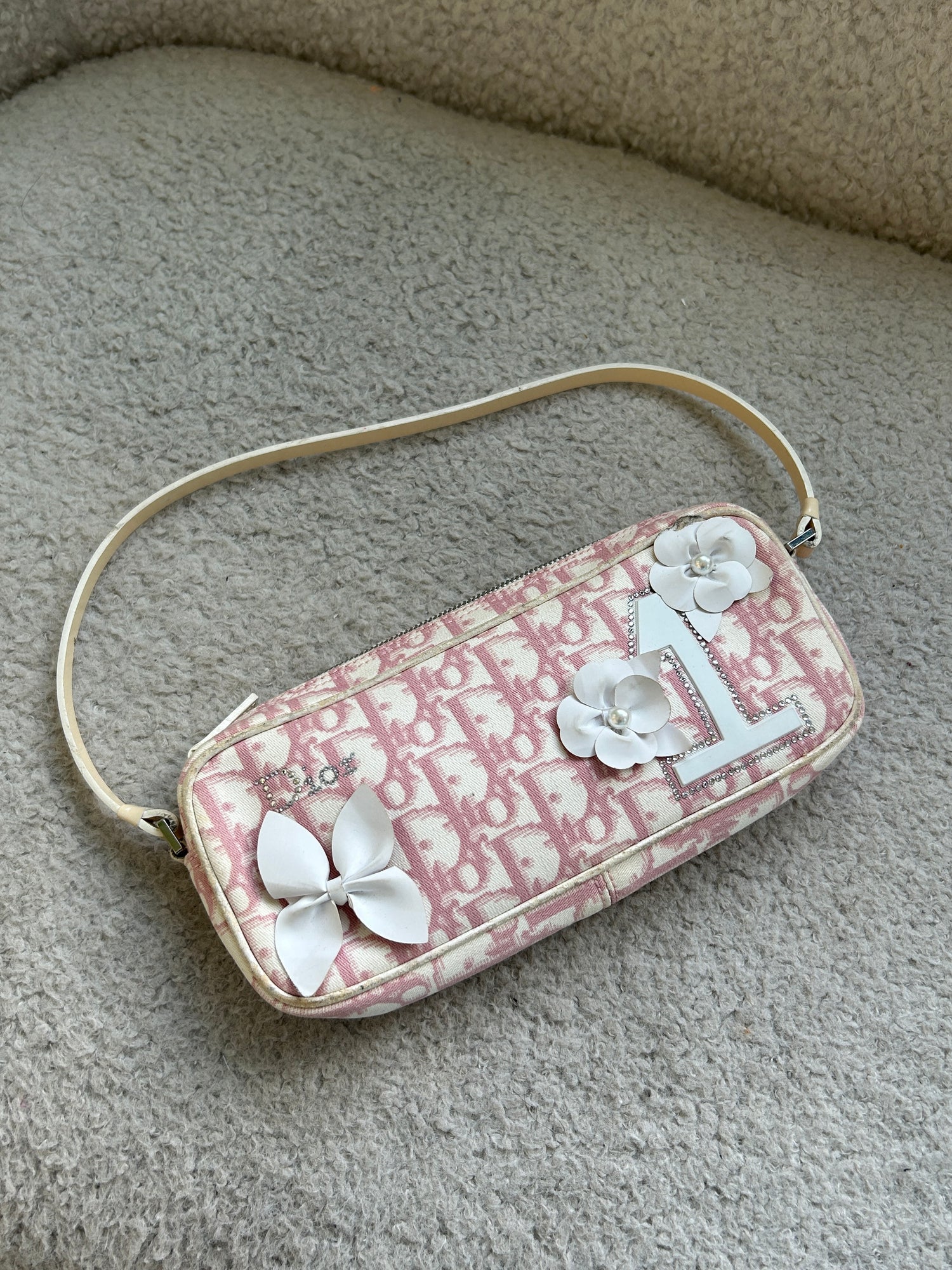 Vintage Christian Dior Pink Monogram Shoulder Bag (2004)