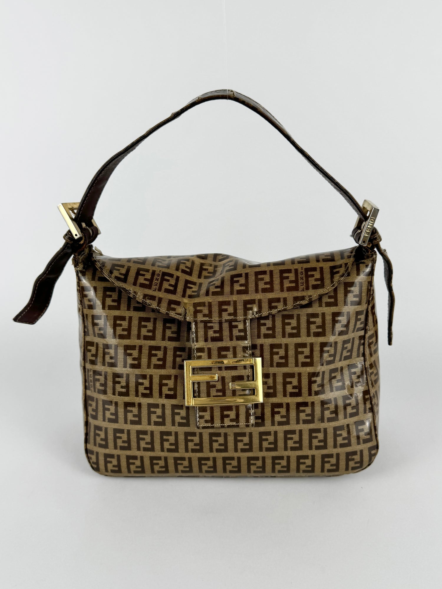 Vintage Fendi Zucca Mamma Baguette Shoulder Bag