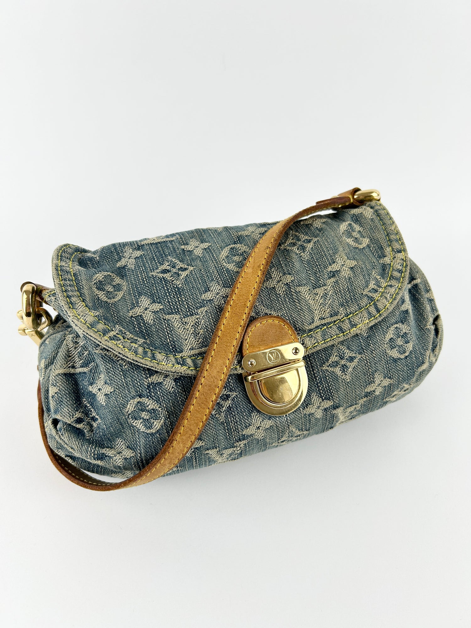 Louis Vuitton Monogram Mini Denim Pleaty Shoulder Bag (2006)