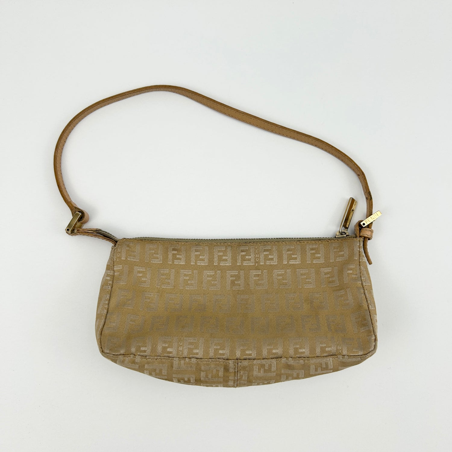 Vintage Fendi Zucca Gold Shoulder Bag