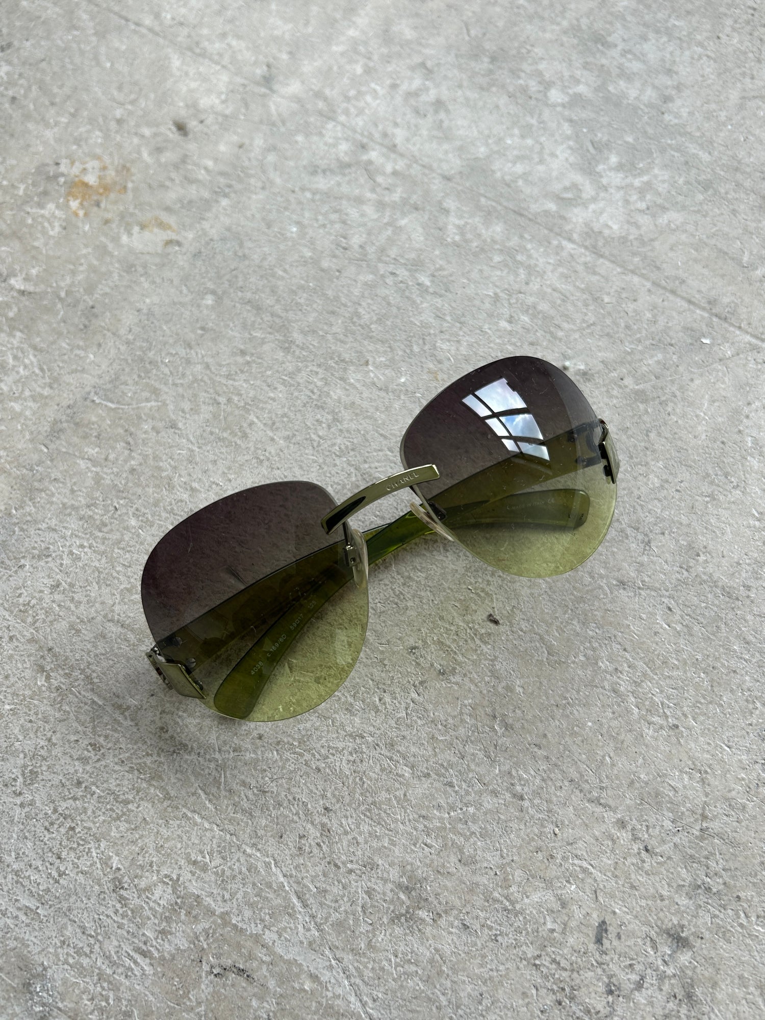 2000s Vintage Chanel Oversized Rimless Sunglasses