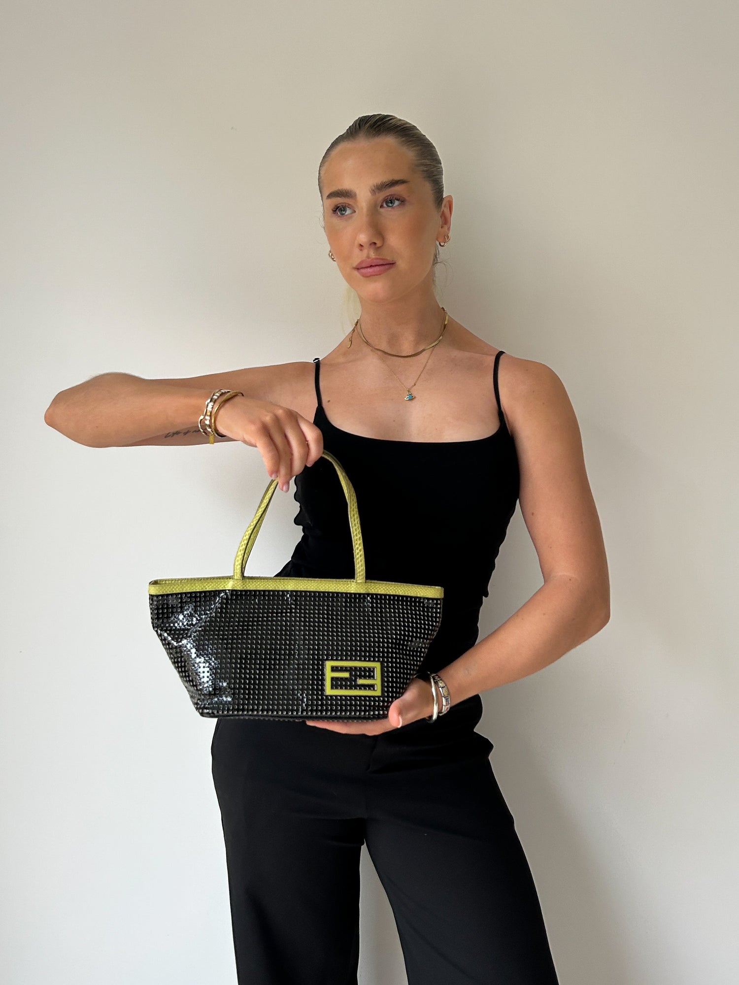 Vintage Fendi Perforated Mini Tote Bag