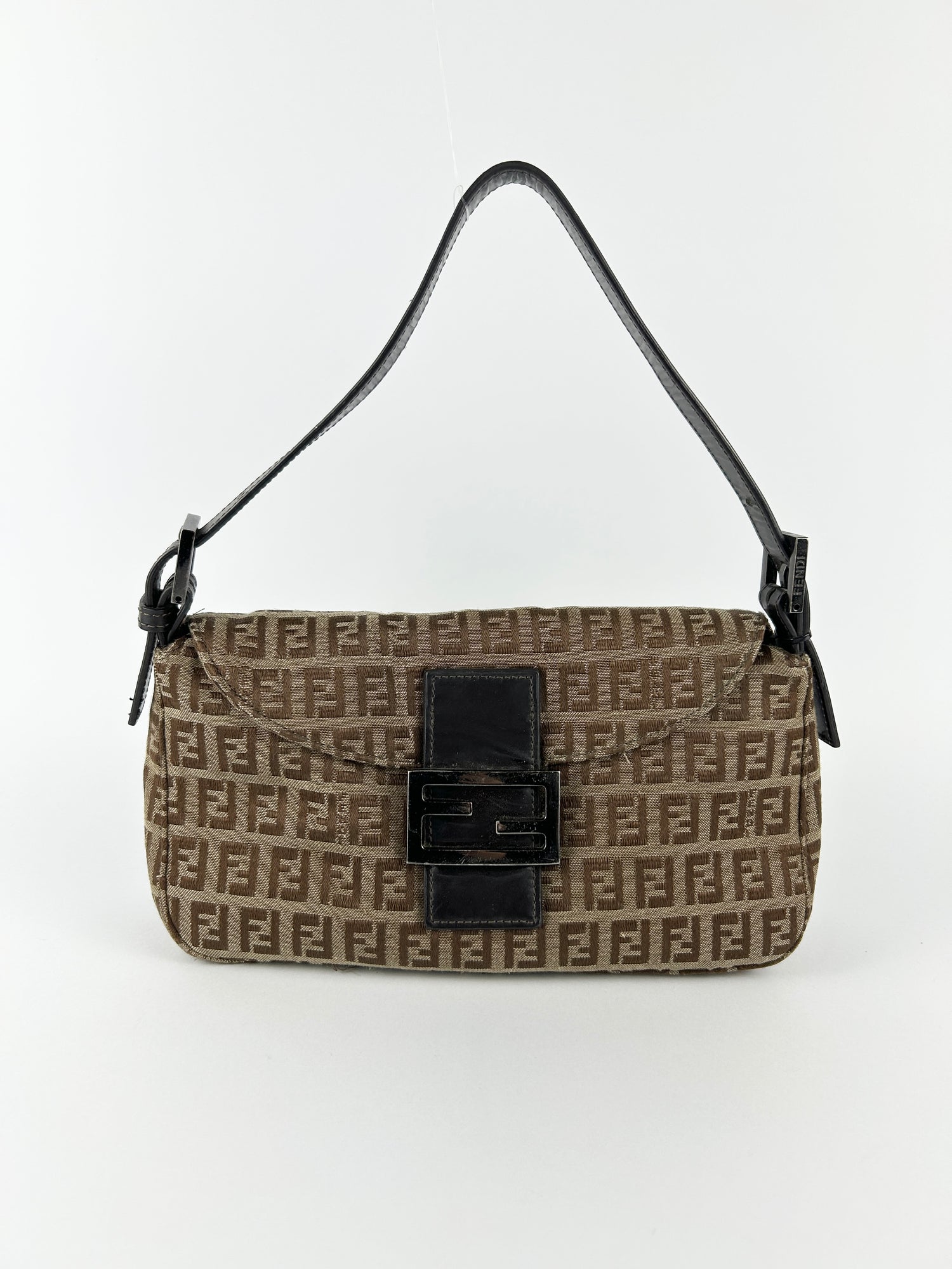 Vintage Fendi Zucca Baguette Shoulder Bag