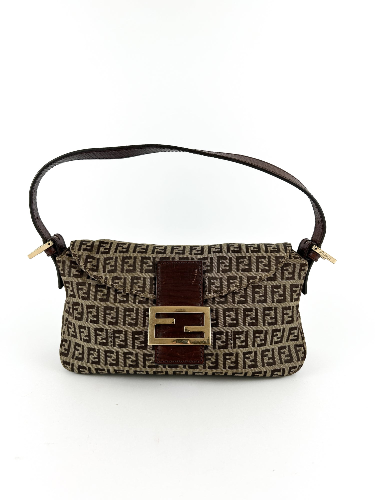 Vintage Fendi Zucca Baguette Shoulder Bag