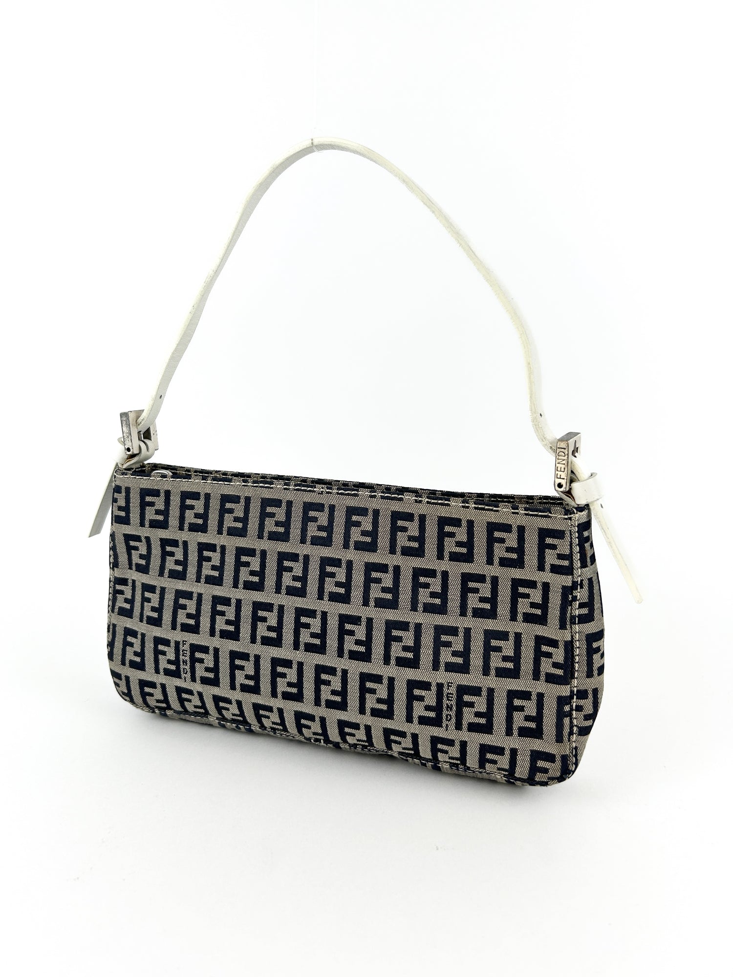 Vintage Fendi Zucca Grey Monogram Shoulder Bag