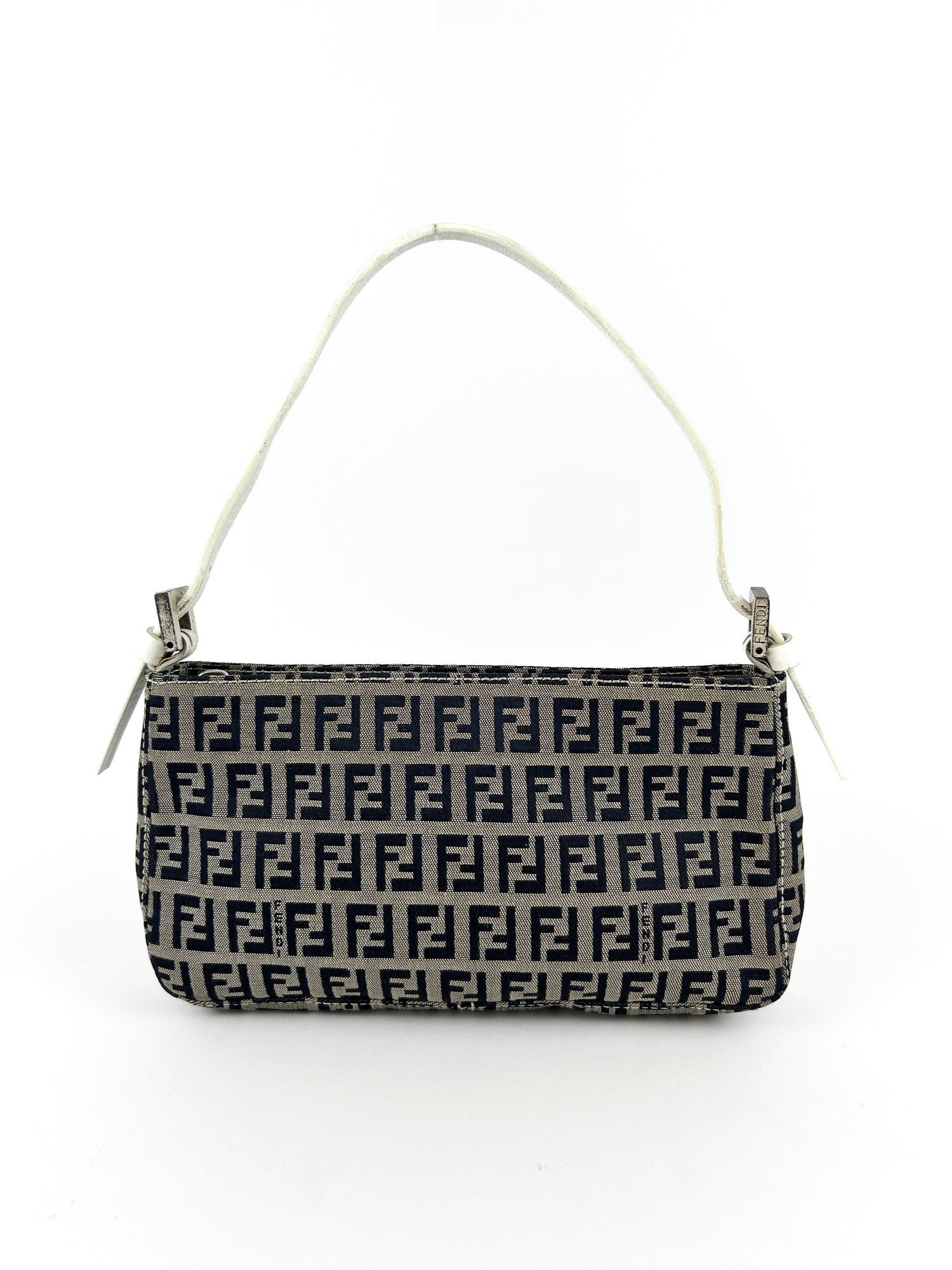 Vintage Fendi Zucca Grey Monogram Shoulder Bag