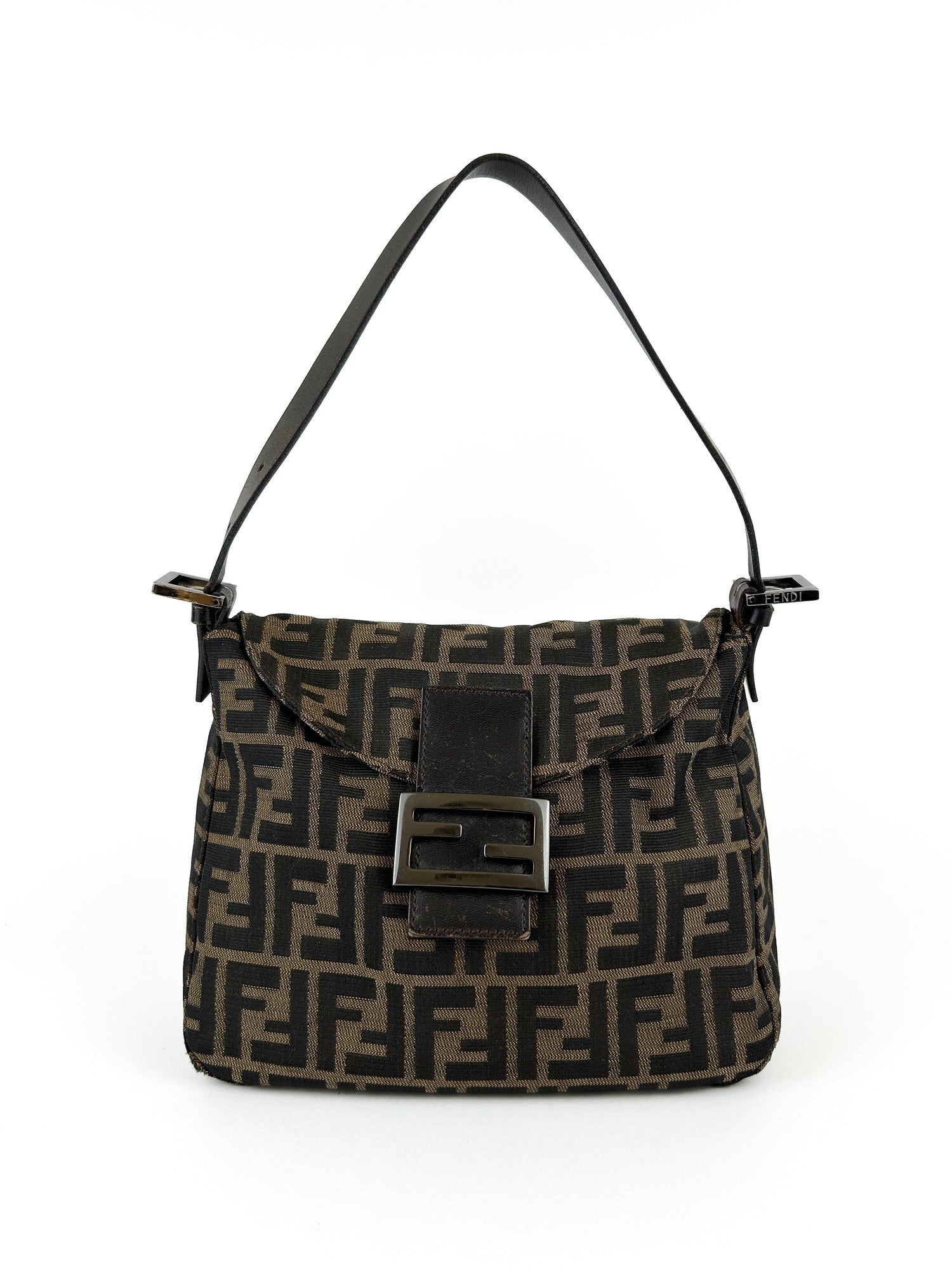 Vintage Fendi Zucca Mamma Baguette Shoulder Bag